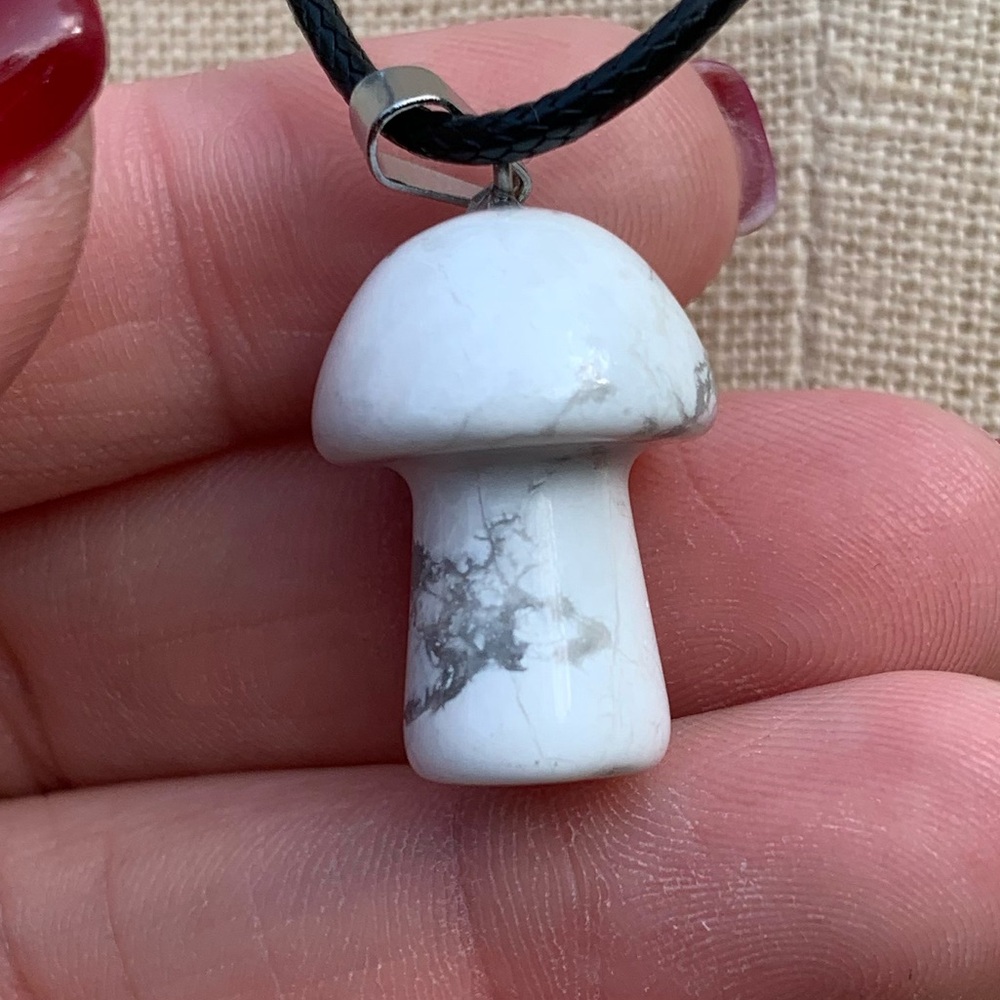 Handmade Genuine Stone Mushroom Amulet Necklace - Picture 6 of 14